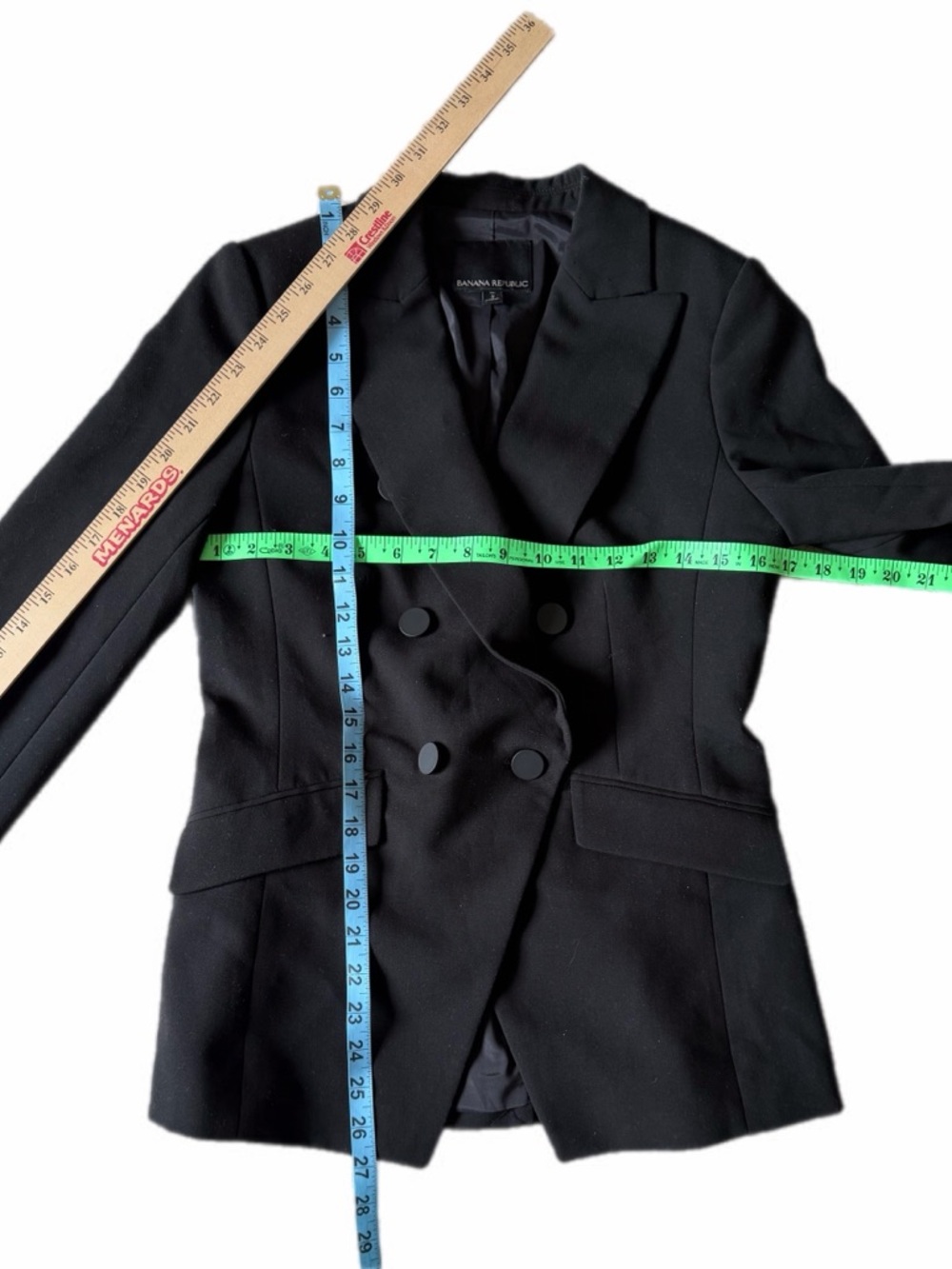 Banana Republic double breasted black blazer size 2 - Picture 12 of 15